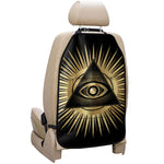 Black And Gold Eye of Providence Print Car Seat Organizers