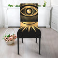 Black And Gold Eye of Providence Print Dining Chair Slipcover