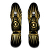 Black And Gold Eye of Providence Print Muay Thai Shin Guard