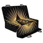 Black And Gold Eye of Providence Print Pet Car Back Seat Cover