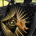 Black And Gold Eye of Providence Print Pet Car Back Seat Cover