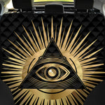 Black And Gold Eye of Providence Print Pet Car Back Seat Cover