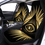 Black And Gold Eye of Providence Print Universal Fit Car Seat Covers