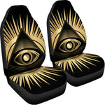 Black And Gold Eye of Providence Print Universal Fit Car Seat Covers