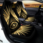 Black And Gold Eye of Providence Print Universal Fit Car Seat Covers