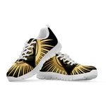 Black And Gold Eye of Providence Print White Sneakers