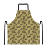 Black And Gold Feather Pattern Print Apron