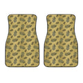 Black And Gold Feather Pattern Print Front Car Floor Mats