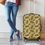 Black And Gold Feather Pattern Print Luggage Cover