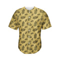 Black And Gold Feather Pattern Print Men's Baseball Jersey