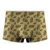 Black And Gold Feather Pattern Print Men's Boxer Briefs