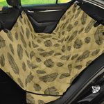 Black And Gold Feather Pattern Print Pet Car Back Seat Cover