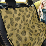 Black And Gold Feather Pattern Print Pet Car Back Seat Cover