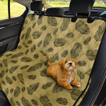 Black And Gold Feather Pattern Print Pet Car Back Seat Cover