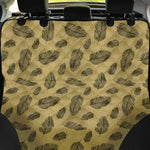 Black And Gold Feather Pattern Print Pet Car Back Seat Cover