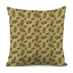 Black And Gold Feather Pattern Print Pillow Cover