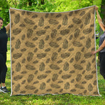 Black And Gold Feather Pattern Print Quilt