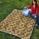 Black And Gold Feather Pattern Print Quilt