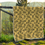 Black And Gold Feather Pattern Print Quilt