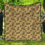 Black And Gold Feather Pattern Print Quilt
