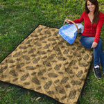 Black And Gold Feather Pattern Print Quilt