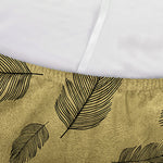 Black And Gold Feather Pattern Print Sofa Cover