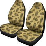 Black And Gold Feather Pattern Print Universal Fit Car Seat Covers