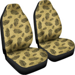 Black And Gold Feather Pattern Print Universal Fit Car Seat Covers