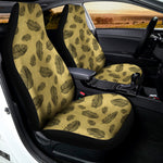 Black And Gold Feather Pattern Print Universal Fit Car Seat Covers