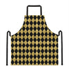 Black And Gold Harlequin Pattern Print Apron