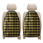 Black And Gold Harlequin Pattern Print Car Seat Organizers