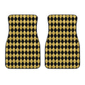 Black And Gold Harlequin Pattern Print Front Car Floor Mats