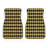 Black And Gold Harlequin Pattern Print Front Car Floor Mats