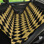 Black And Gold Harlequin Pattern Print Pet Car Back Seat Cover