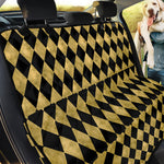 Black And Gold Harlequin Pattern Print Pet Car Back Seat Cover