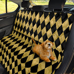 Black And Gold Harlequin Pattern Print Pet Car Back Seat Cover