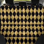 Black And Gold Harlequin Pattern Print Pet Car Back Seat Cover