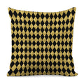 Black And Gold Harlequin Pattern Print Pillow Cover