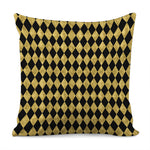 Black And Gold Harlequin Pattern Print Pillow Cover
