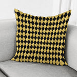 Black And Gold Harlequin Pattern Print Pillow Cover