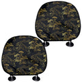 Black And Gold Japanese Tiger Print Car Headrest Covers