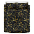 Black And Gold Japanese Tiger Print Duvet Cover Bedding Set