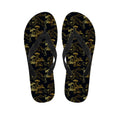 Black And Gold Japanese Tiger Print Flip Flops