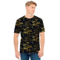 Black And Gold Japanese Tiger Print Men's T-Shirt