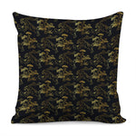 Black And Gold Japanese Tiger Print Pillow Cover