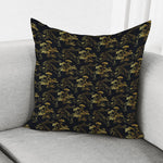 Black And Gold Japanese Tiger Print Pillow Cover