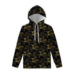 Black And Gold Japanese Tiger Print Pullover Hoodie