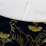 Black And Gold Japanese Tiger Print Sofa Cover