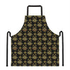 Black And Gold Lotus Flower Print Apron