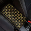 Black And Gold Lotus Flower Print Car Center Console Cover